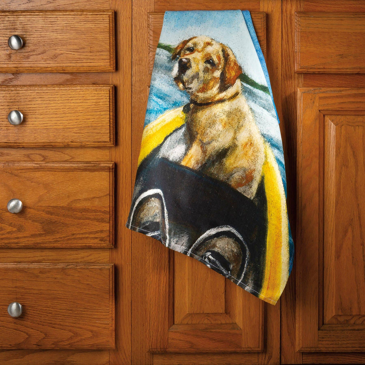 Dog In Canoe Kitchen Towel