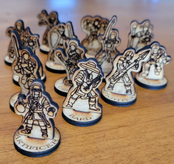 D&D Inspired Paintable Wooden Figures (To Go)