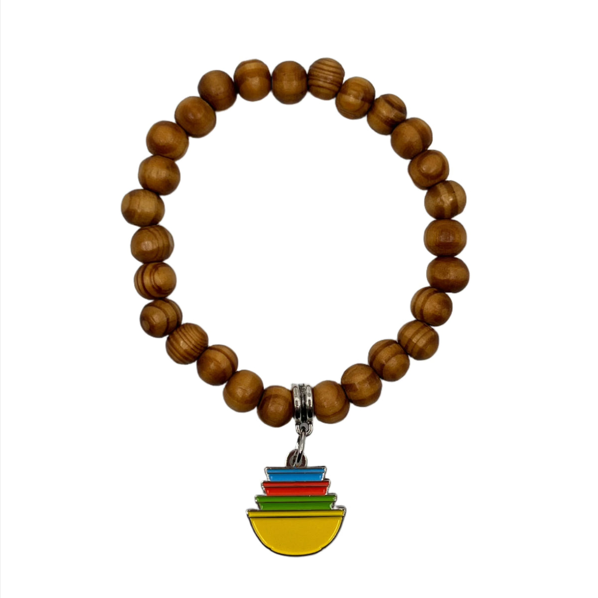 Pyrex Bowl Wood Bead Bracelet