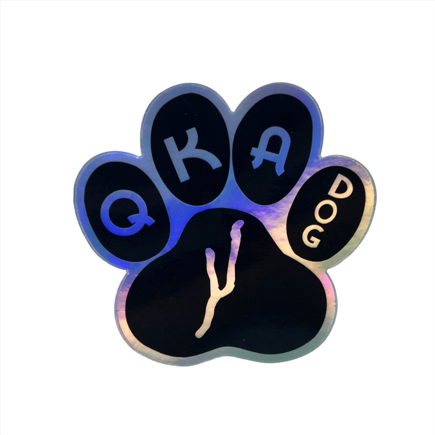 QKA Dog Holographic Vinyl Sticker