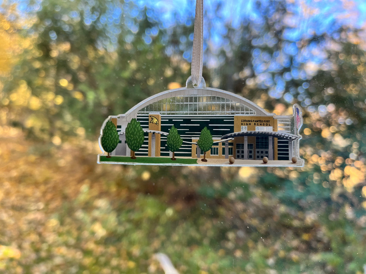 Corning Hawks High School Gym Christmas Ornament or Suncatcher