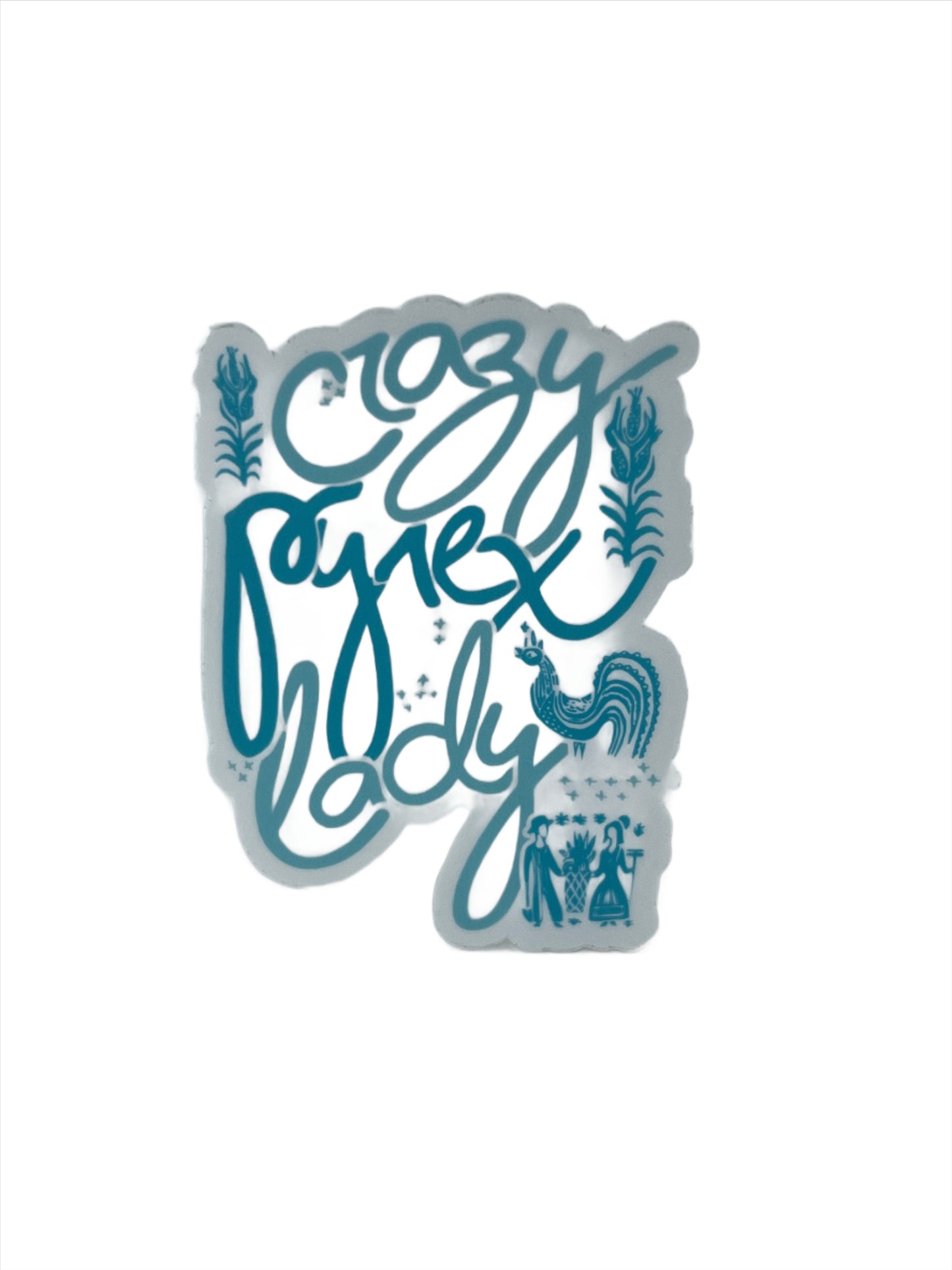 Crazy Pyrex Lady - 3" Vinyl Sticker