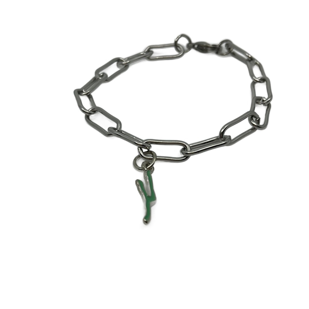 Keuka Paperclip Chain Charm Bracelet
