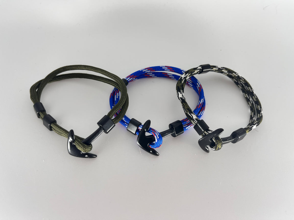 Polycord/Gunmetal Anchor Bracelet