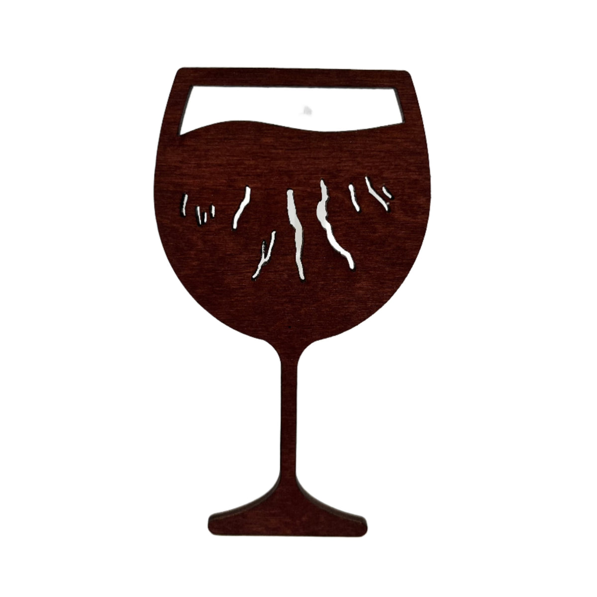 Wooden wineglass finger lakes ornament