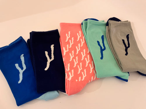 Keuka Blue Socks in 5 color combinations