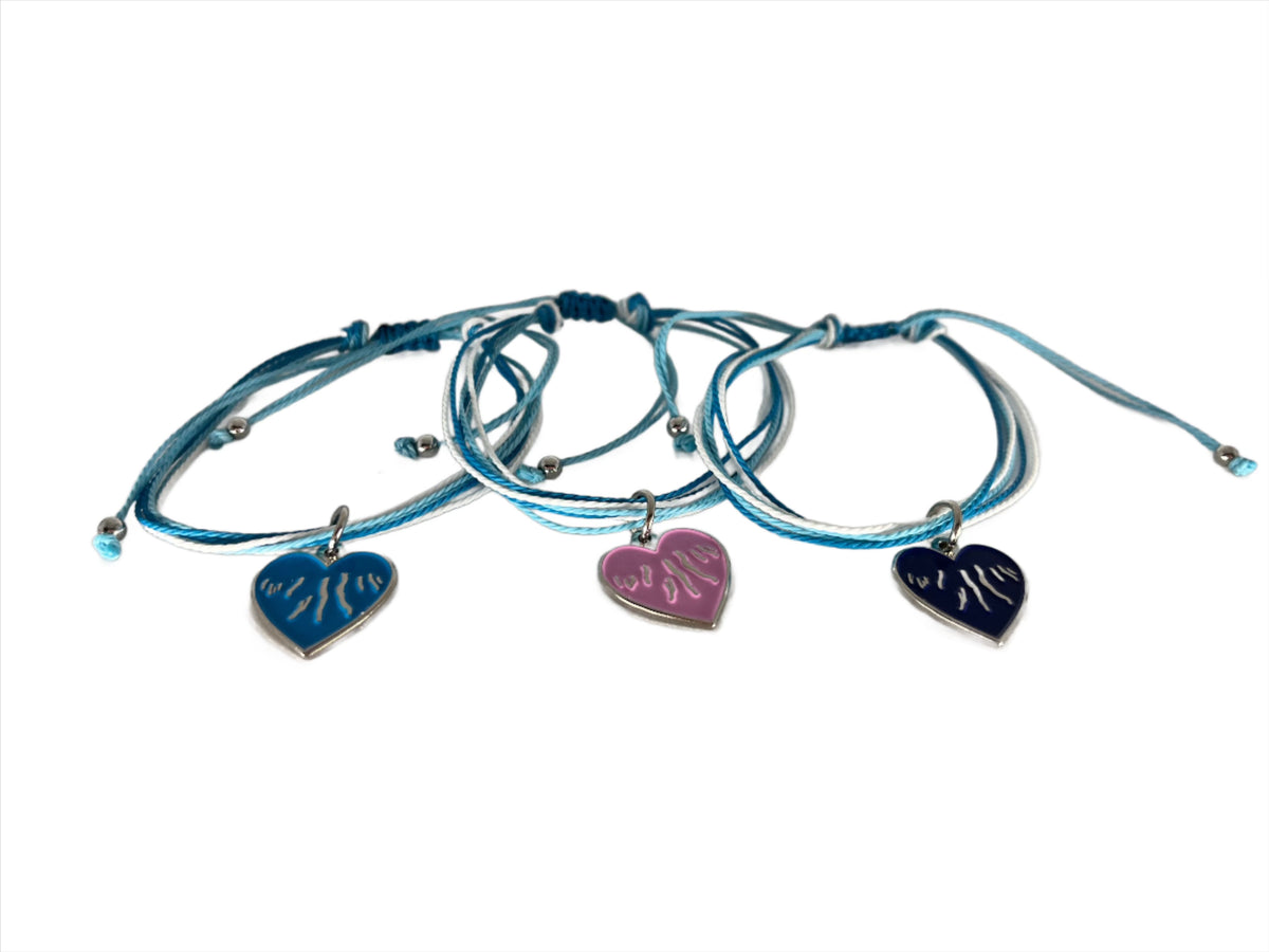 Finger Lakes Heart String Bracelet