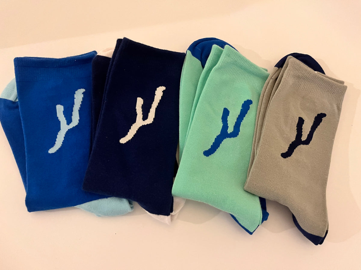 Keuka Blue Socks in 5 color combinations