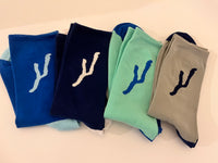 Keuka Blue Socks in 5 color combinations