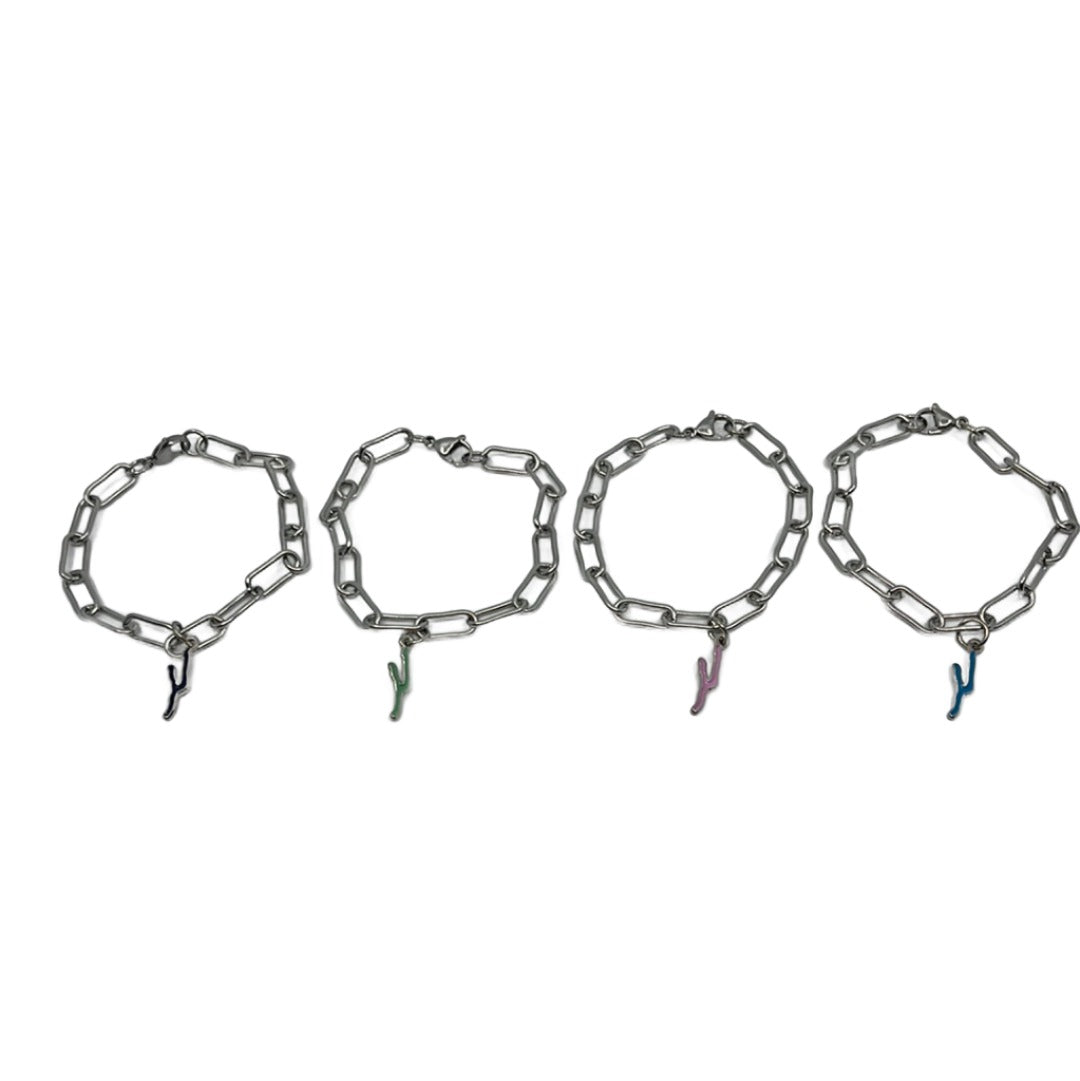Keuka Paperclip Chain Charm Bracelet