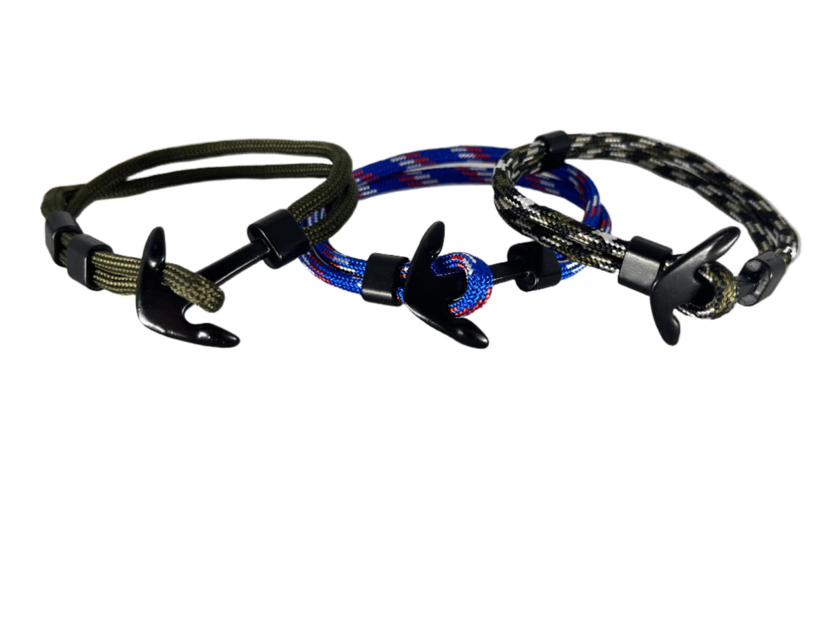 Polycord/Gunmetal Anchor Bracelet