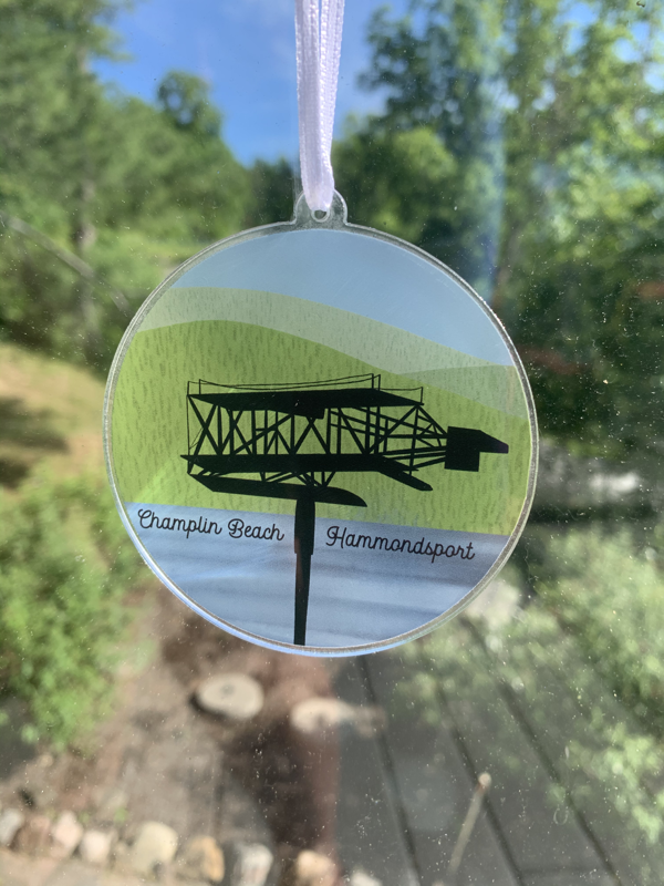 Hammondsport, NY Champlin Beach Curtiss Airplane Ornament/Suncatcher