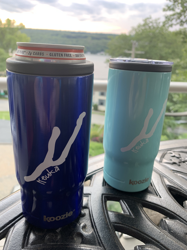 Keuka Koozie two-in-one Skinny Can Cooler or Travel Mug!