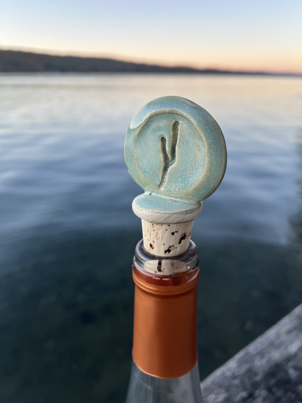 Keuka Stoneware Wine Stopper - Available in 3 colors