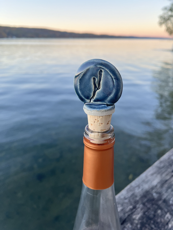 Keuka Stoneware Wine Stopper - Available in 3 colors