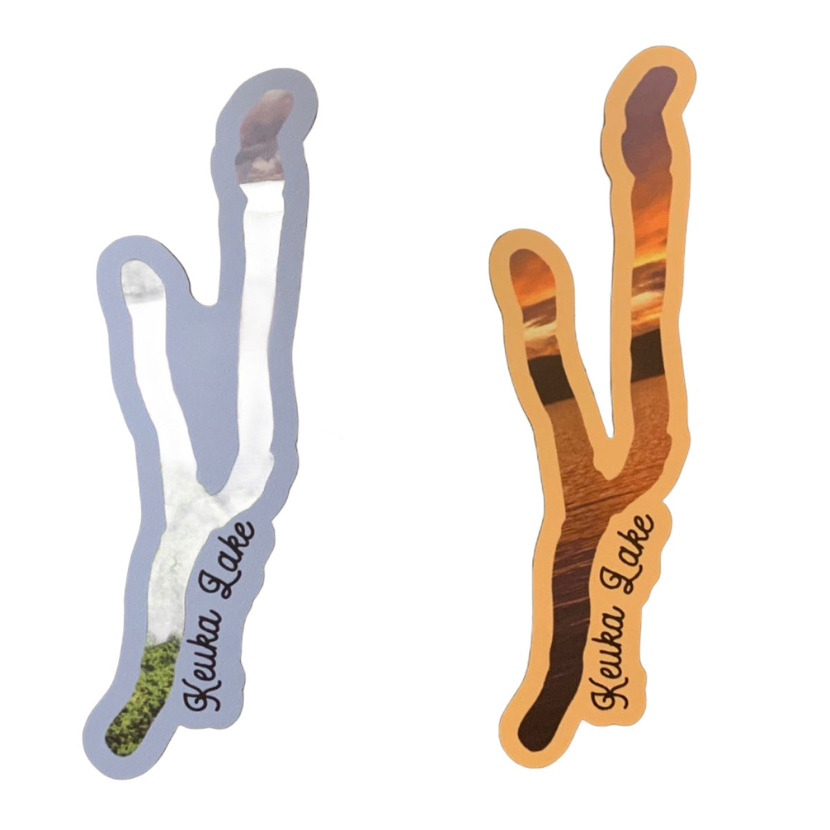 Keuka Lake Slice Stickers or Magnets