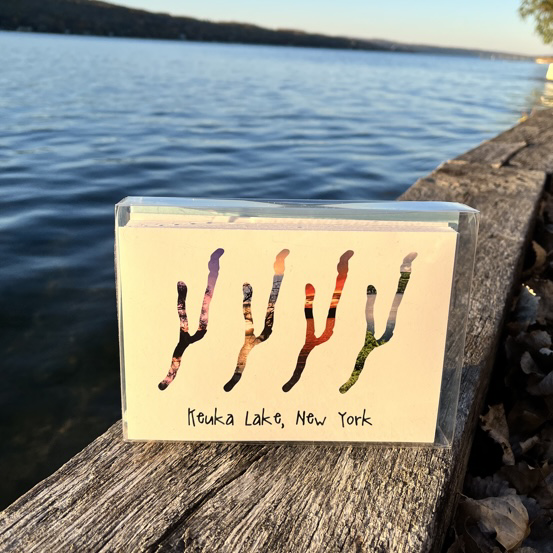 Set of 8 Keuka Slice 5x7 Notecards
