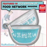 2 Potholders - PyrexTurquoise Butterprint Bowl Shape