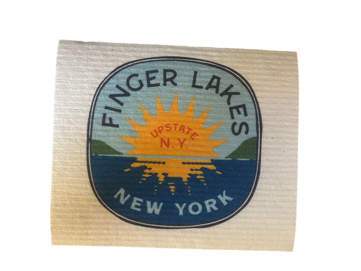 Finger Lakes Sunset Swedish Dishcloth