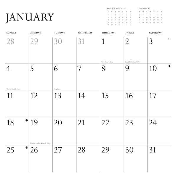 Disappointing Affirmations 2026 Wall Calendar