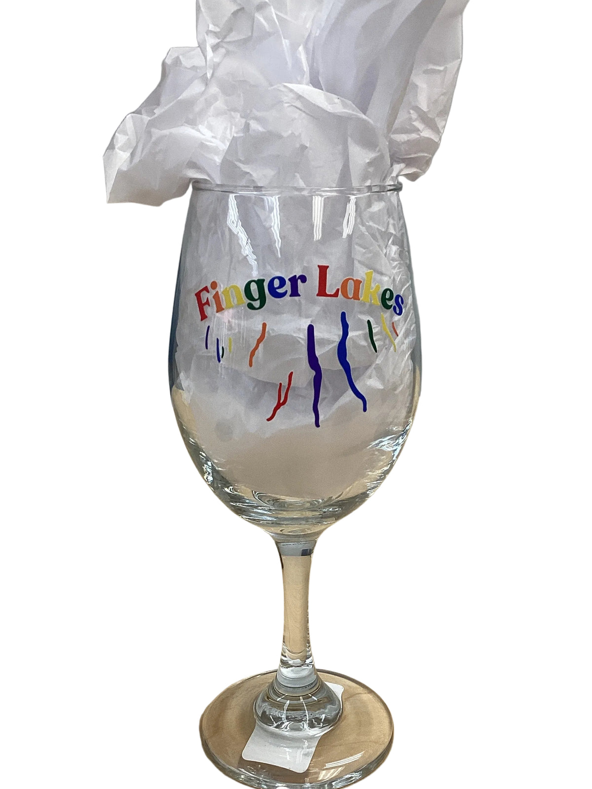 Finger Lakes Rainbow Wine Glass