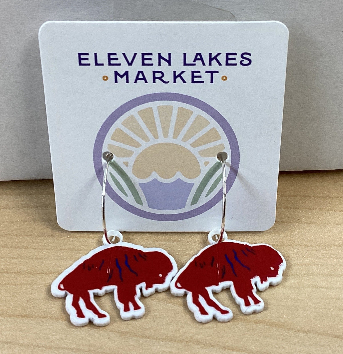 Finger Lakes Buffalo Hoop Earrings