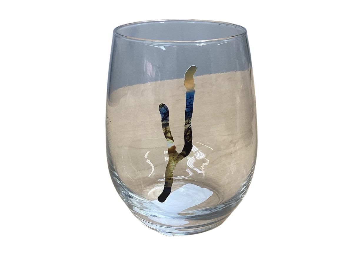 Keuka Slice Sunset Stemless Wine Glass