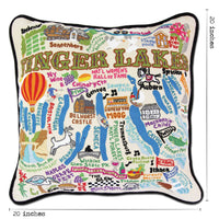 Finger Lakes Hand-Embroidered Pillow