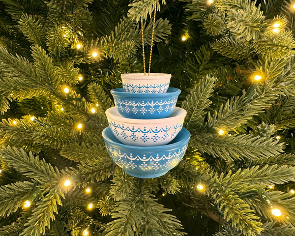 Mini Pyrex-Inspired Bowl Ornament | Retro Christmas Decor