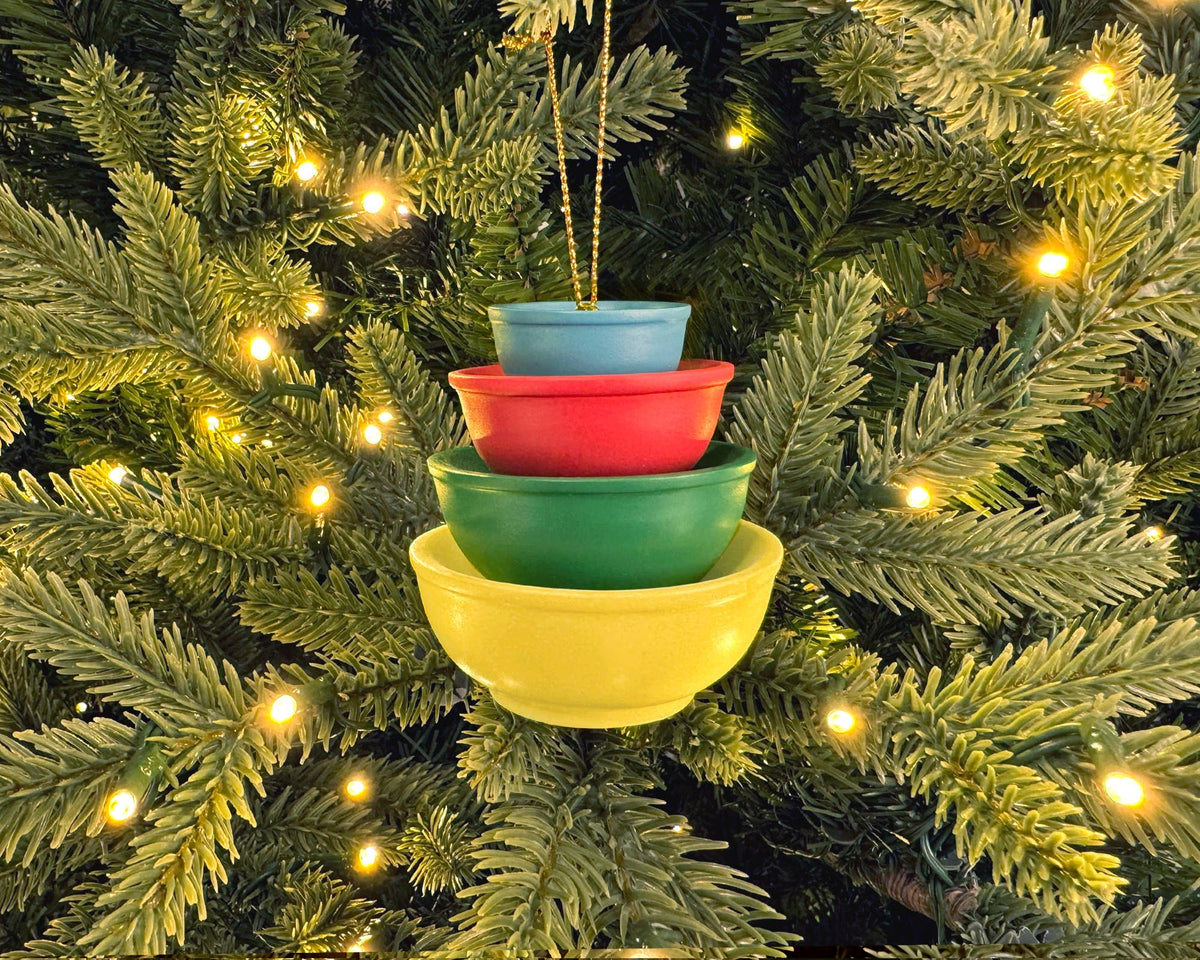 Mini Pyrex-Inspired Bowl Ornament | Retro Christmas Decor