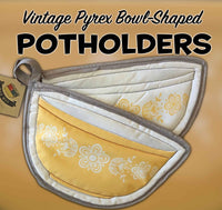2 Potholders - Pyrex Gold Butterfly Bowl Pot Holders