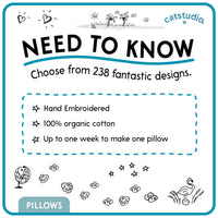 Finger Lakes Hand-Embroidered Pillow