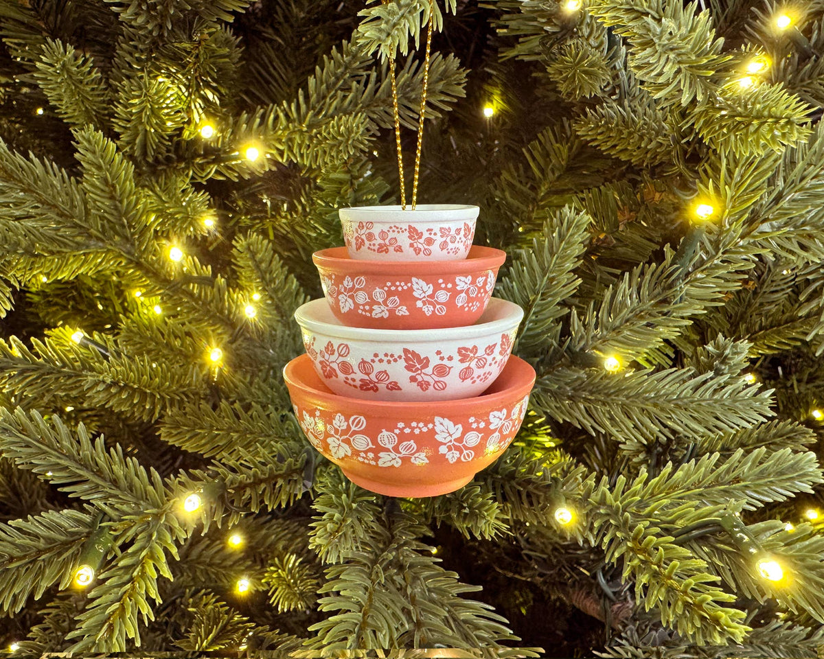 Mini Pyrex-Inspired Bowl Ornament | Retro Christmas Decor