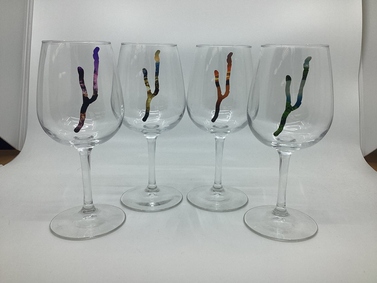 Keuka Slice Sunset Wine Glass