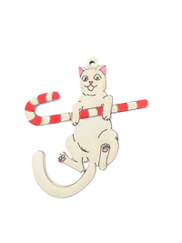 Cat with Candy Cane DIY Ornament