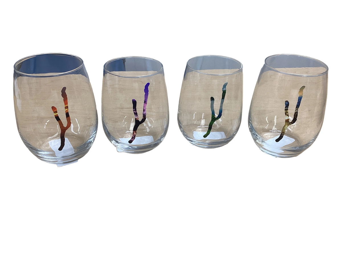 Keuka Slice Sunset Stemless Wine Glass