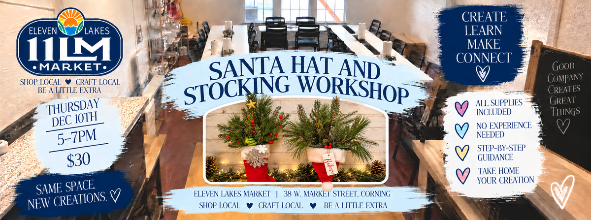 SANTA HAT OR STOCKING HOLIDAY WORKSHOP!