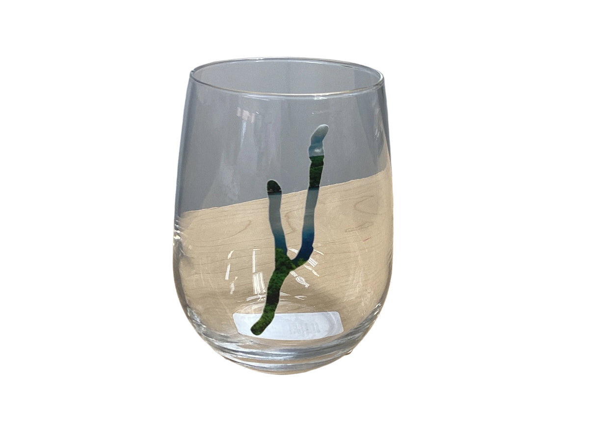 Keuka Slice Sunset Stemless Wine Glass