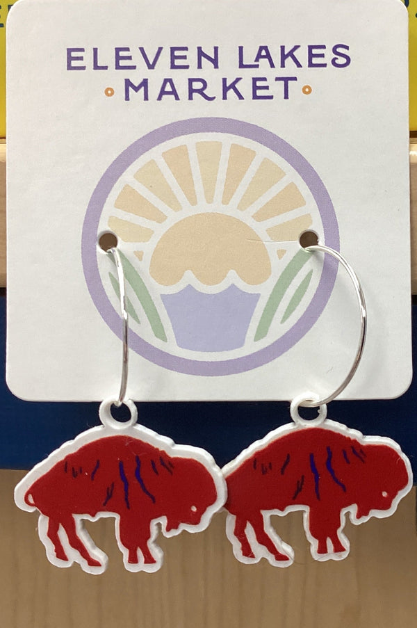 Finger Lakes Buffalo Hoop Earrings