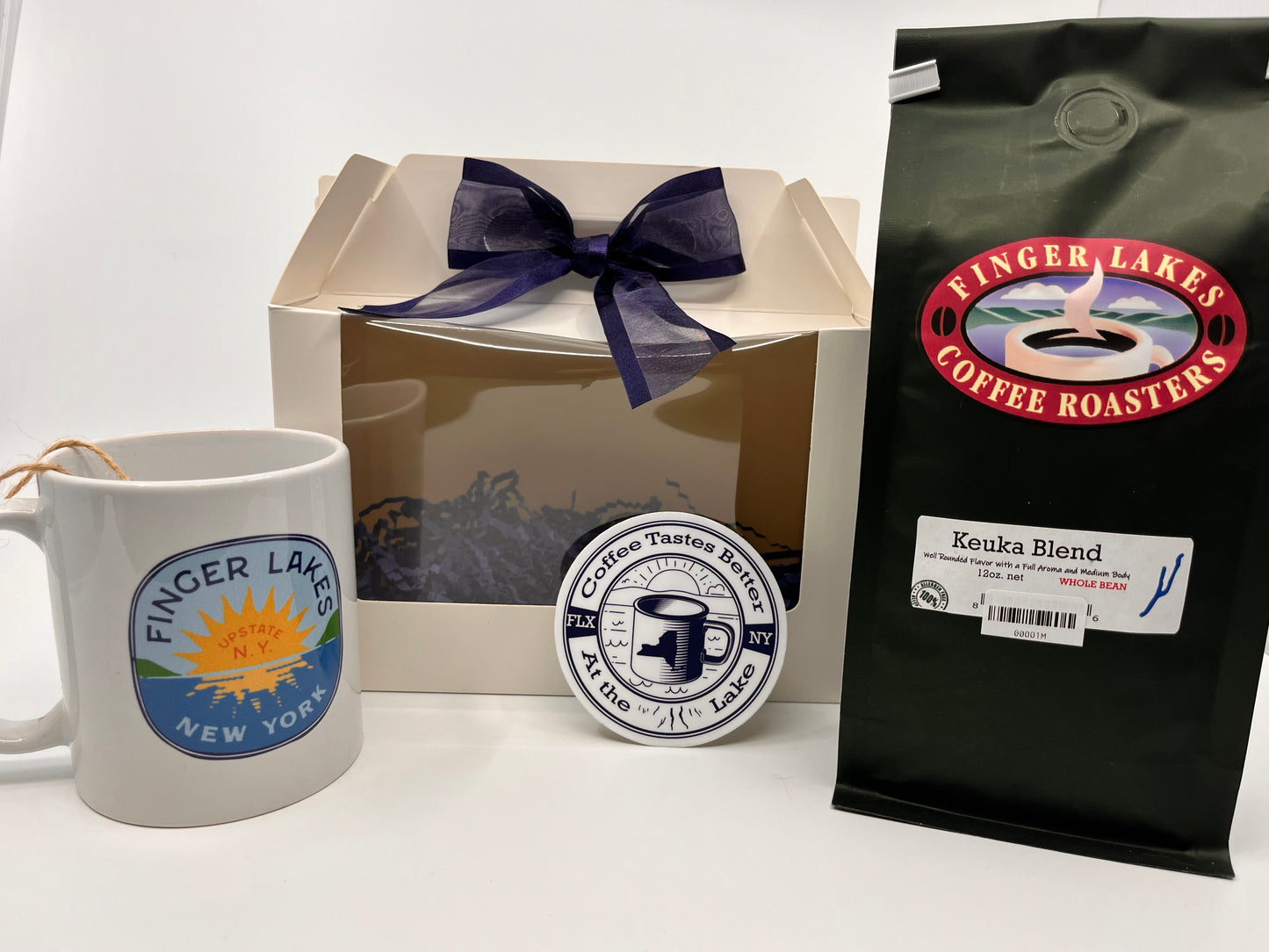 Finger Lakes Coffee, Mug and Sticker gift set