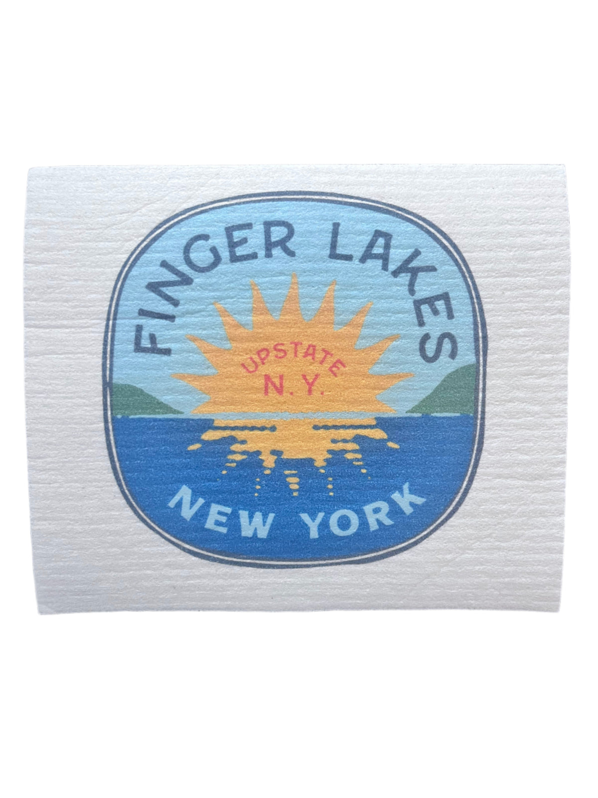 Finger Lakes Sunset Swedish Dishcloth