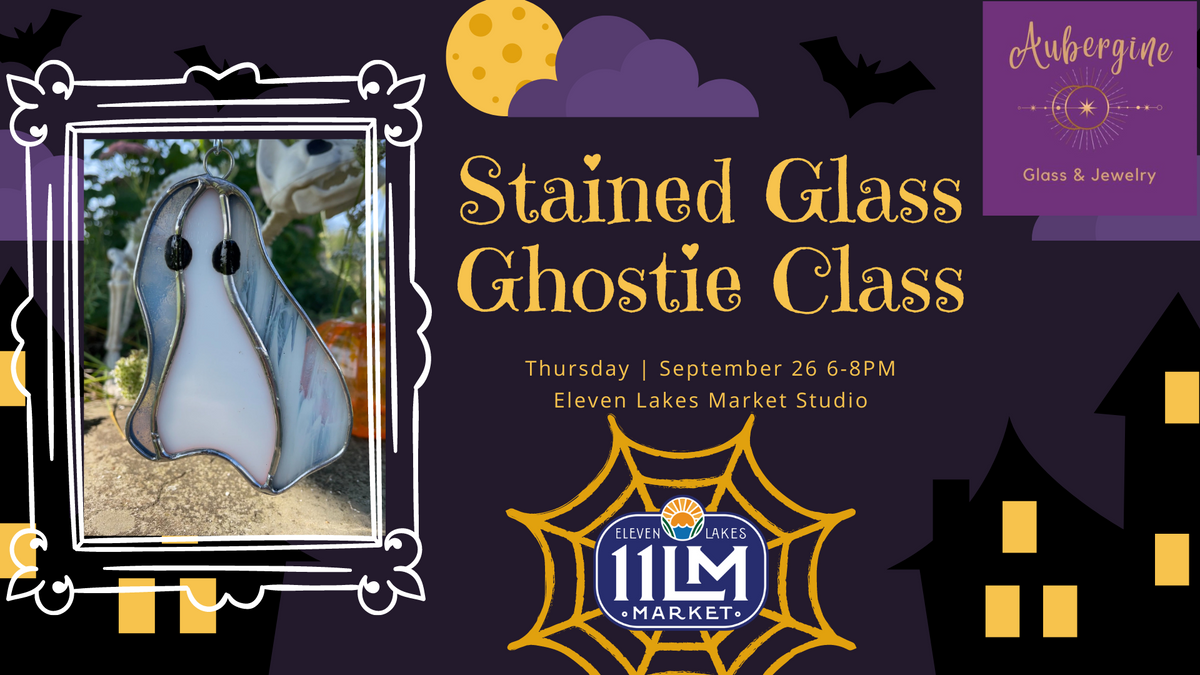 Stained Glass Ghostie with Aubergine Glass