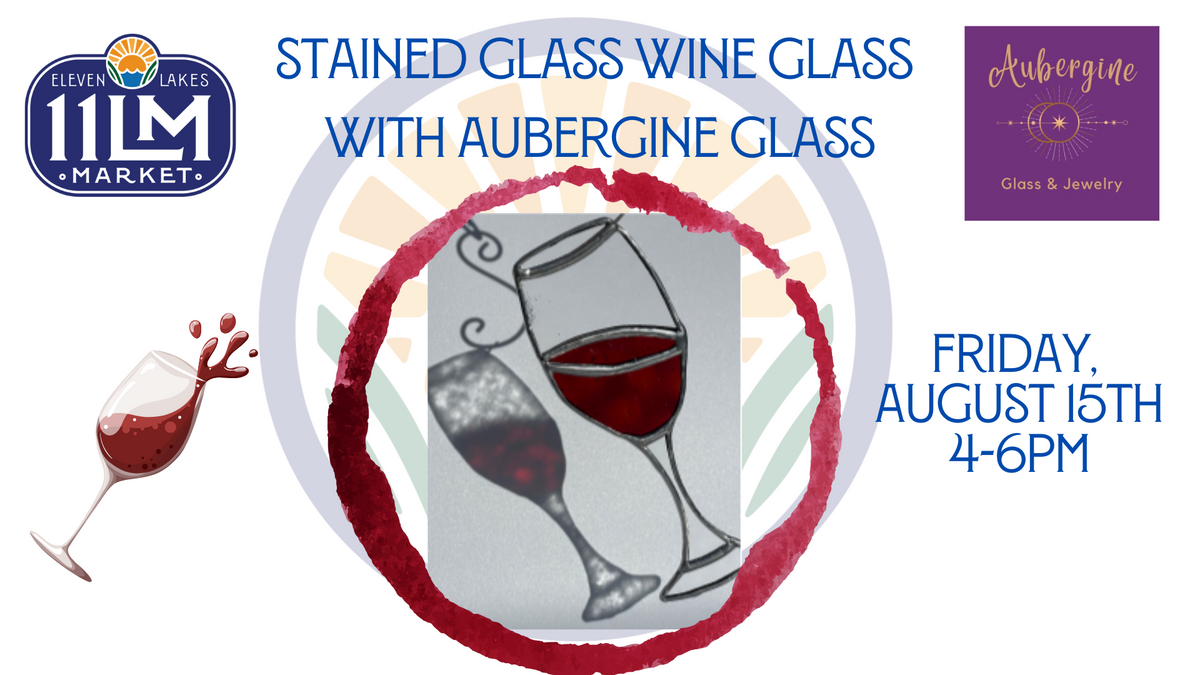 Stained Glass Wine Glass Class with Aubergine
