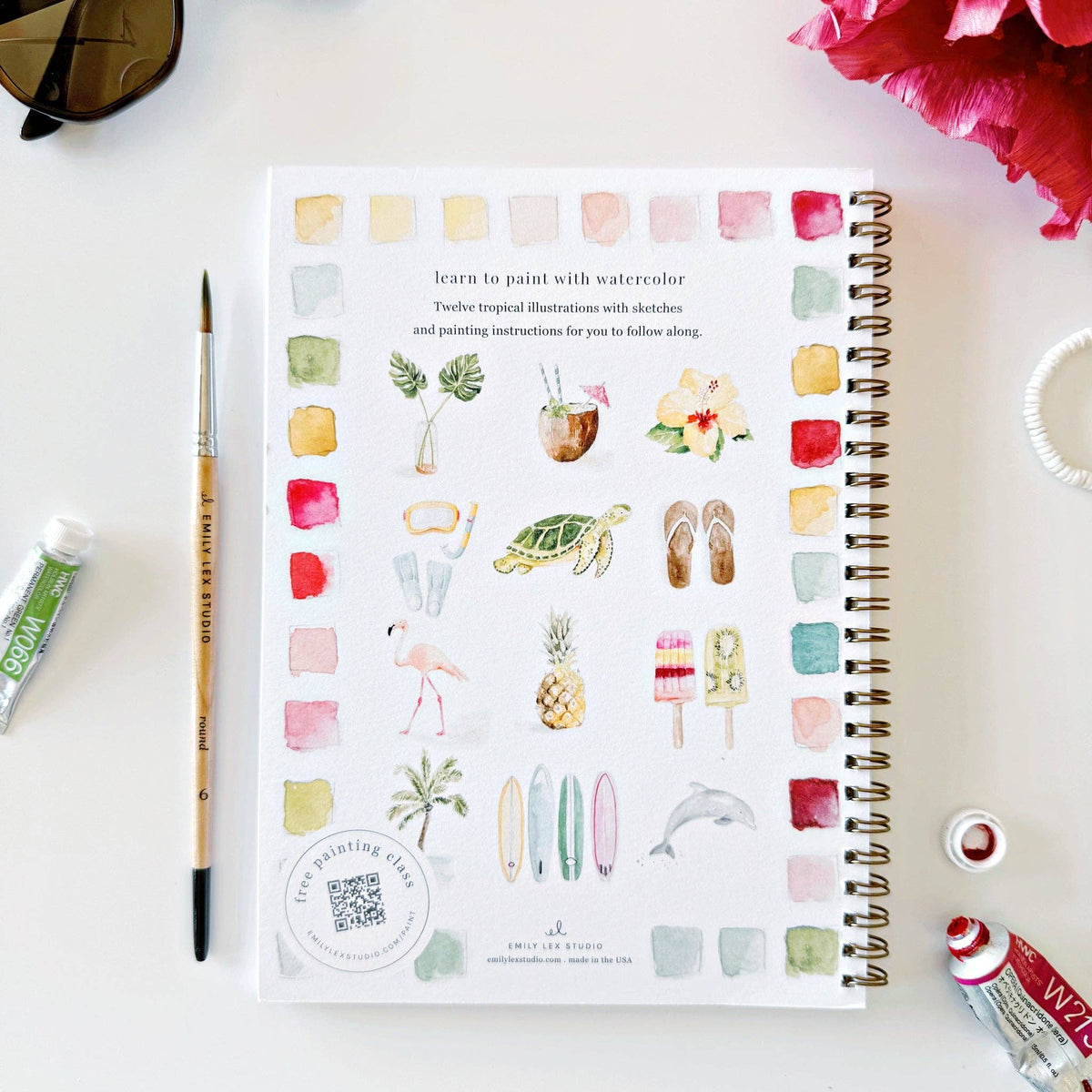 Tropical watercolor workbook