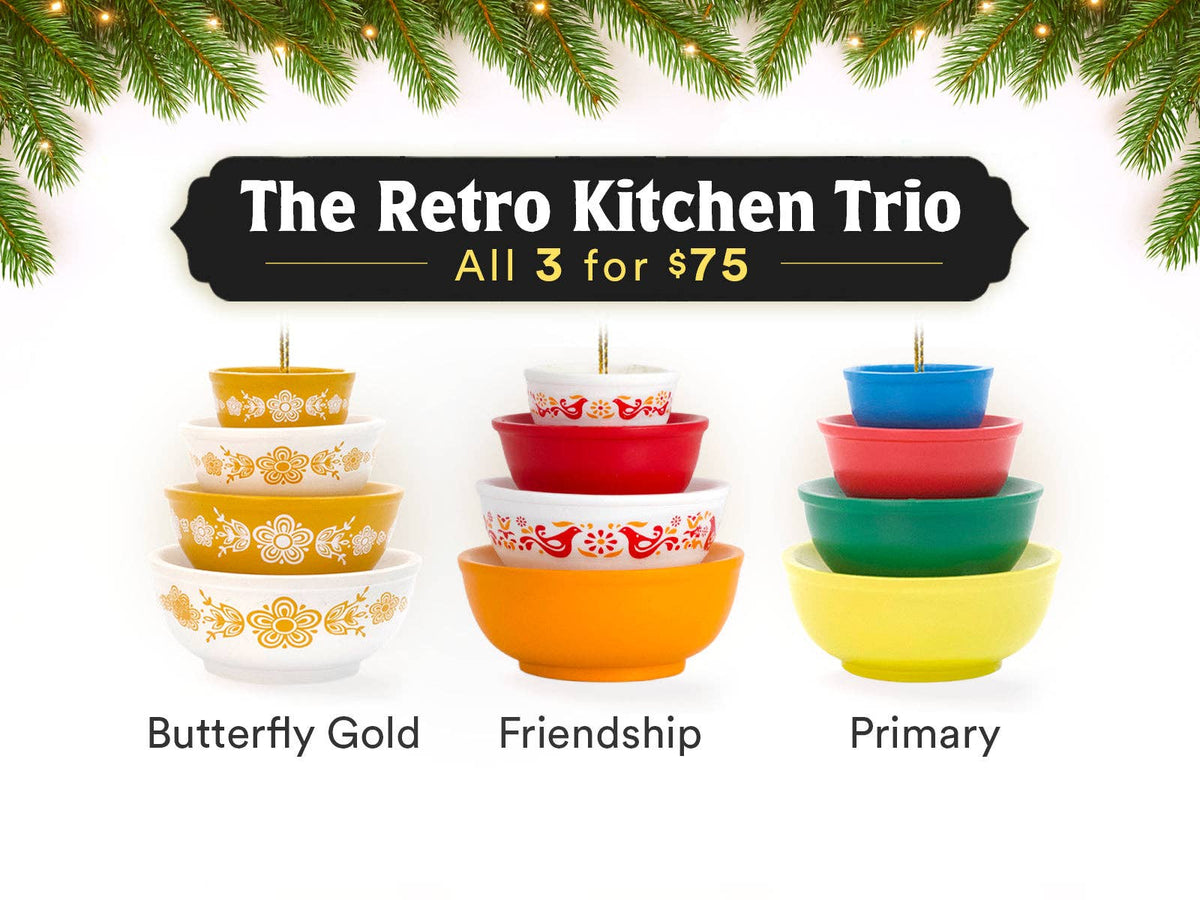 Mini Pyrex-Inspired Bowl Ornament | Retro Christmas Decor