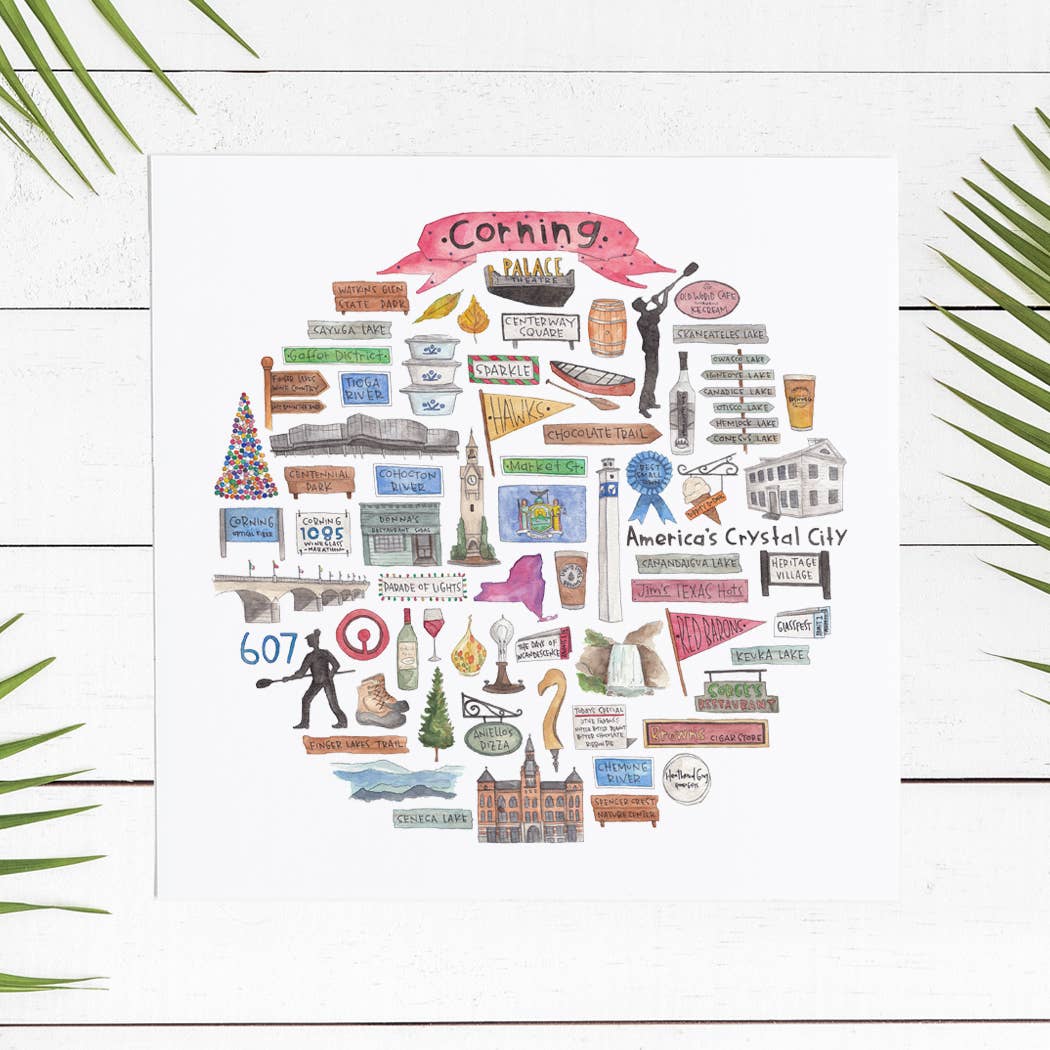 Corning NY Icon Watercolor Print