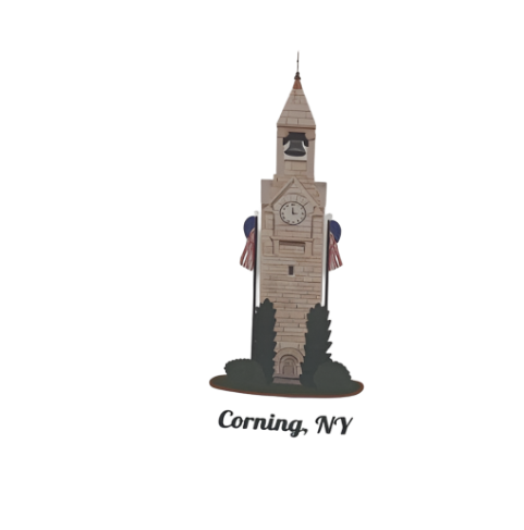 Corning, NY Centerway Clock Tower Greeting Card