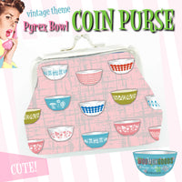 COIN PURSE Vintage Kitchen Pyrex theme kisslock closure