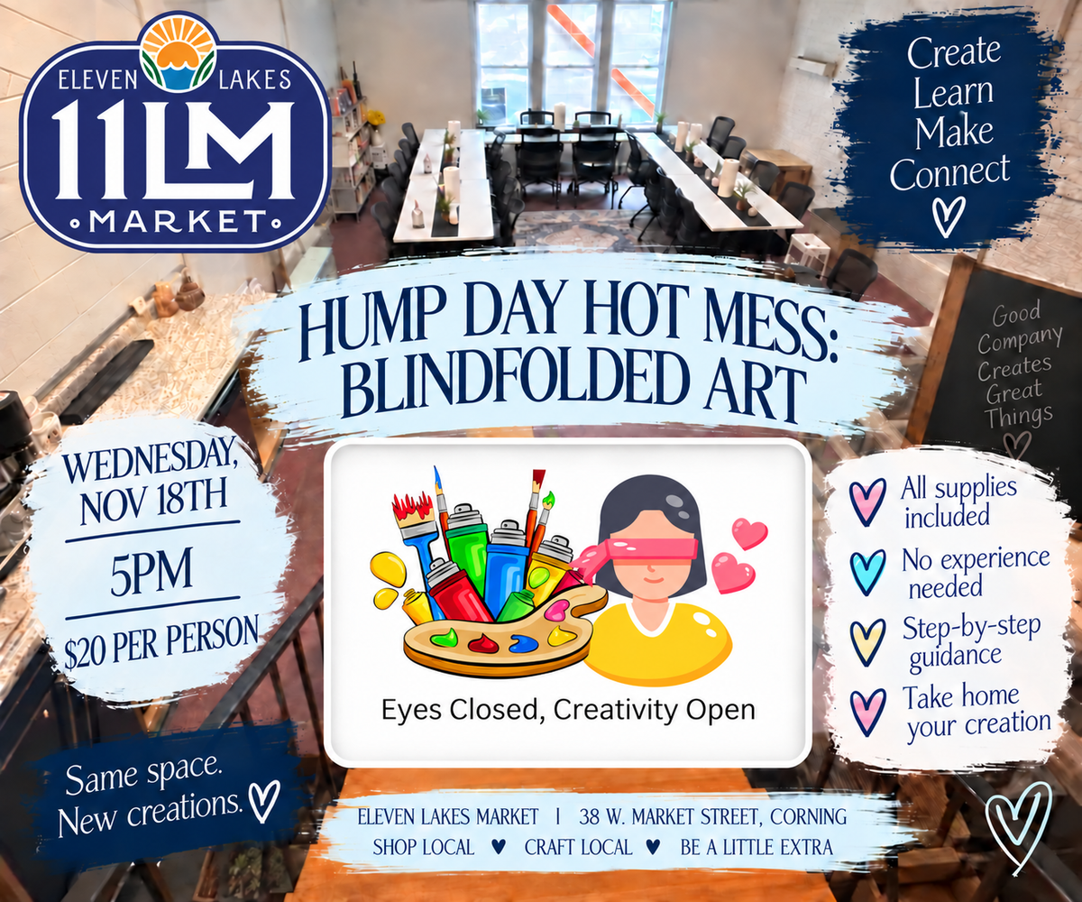 Hump Day Hot Mess Crafting Class-Blindfoded Art Nov 18th