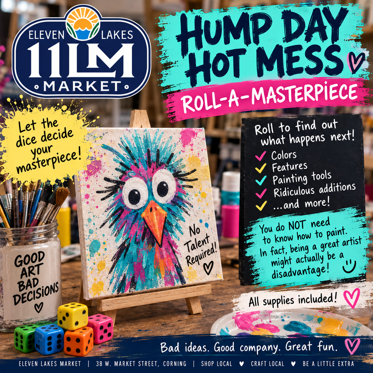 Hump Day Hot Mess Crafting Class sept 30th